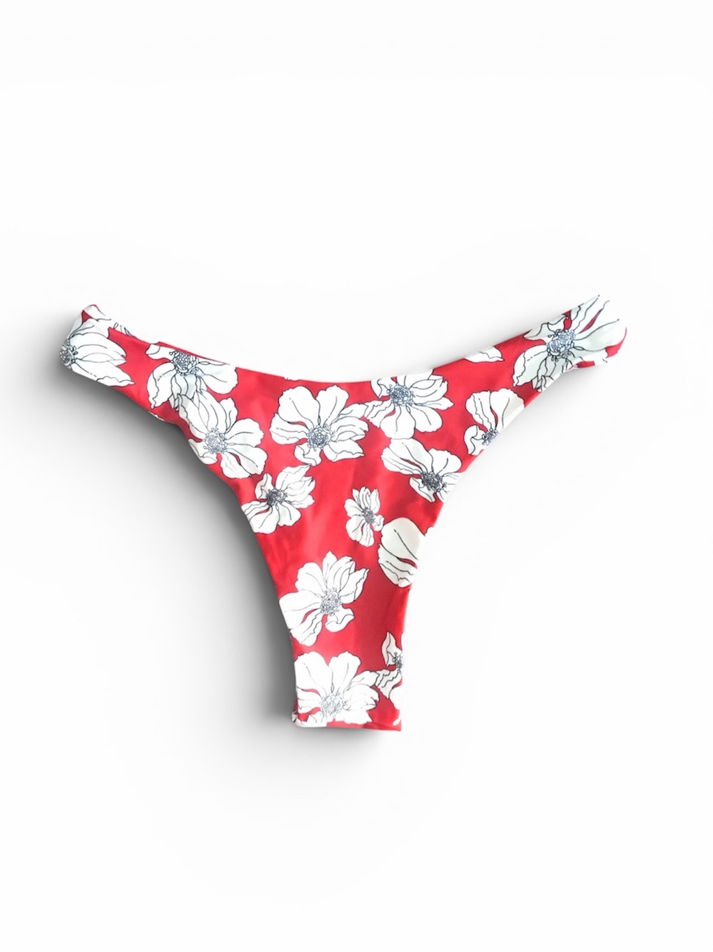 Zaful Red Floral Bikini Bottoms Sz 8 L